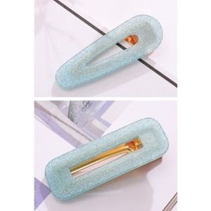 Sparkly Blue Large Barrette Set